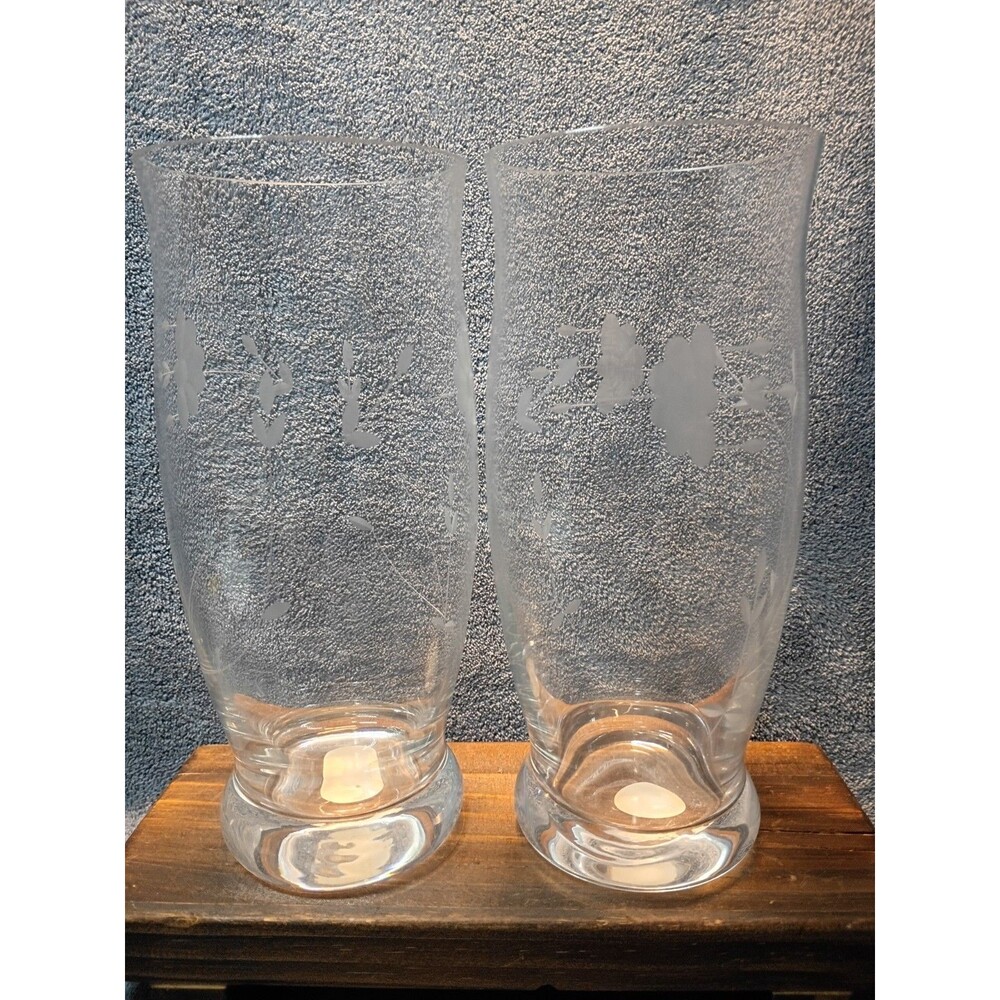 Princess House Heritage Crystal Cooler Glasses Set 2 20oz 7¼" Original Labels - Picture 4 of 8
